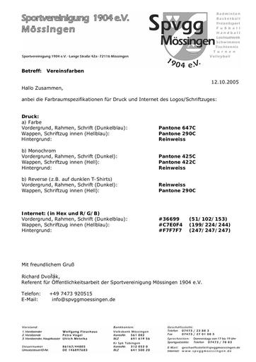 Farbraum Spezifikationen des Logos
